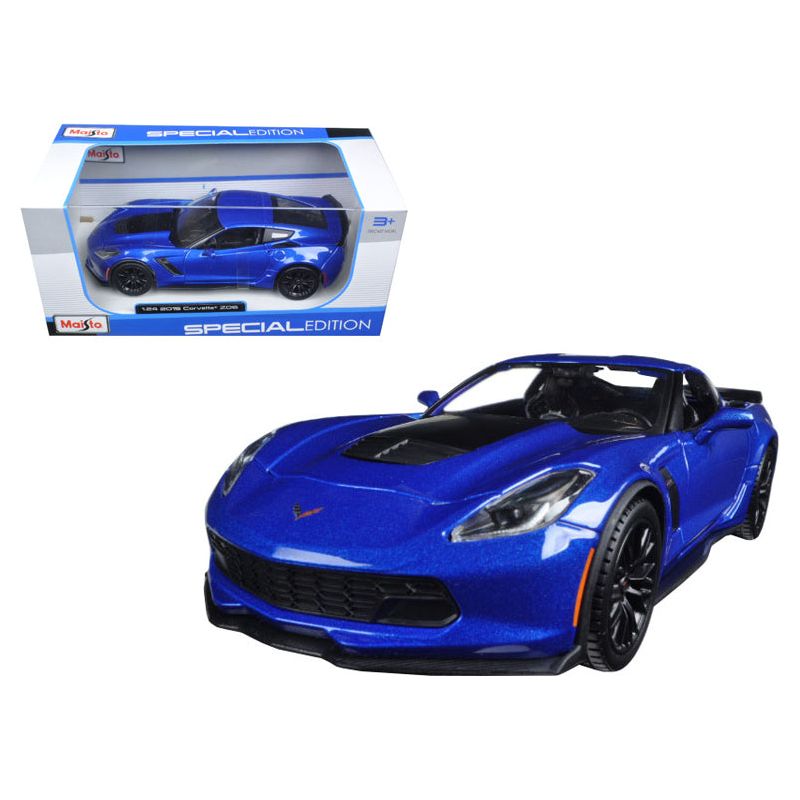 2015 Chevrolet Corvette Stingray C7 Z06 Blue Metallic 1/24 Diecast Model Car by Maisto