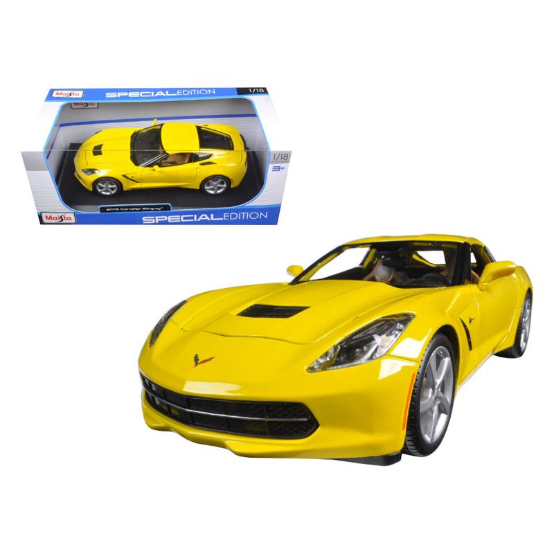 2014 Chevrolet Corvette C7 Stingray Yellow 1/18 Diecast Model Car by Maisto