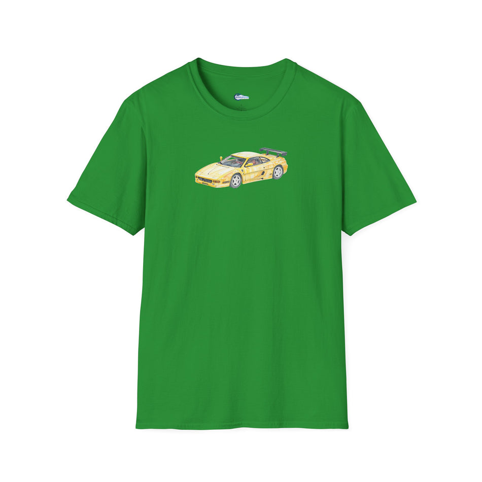 Sketch-Art Ferrari F355 Supercar Tee, Unisex Graphic Shirt, Car Enthusiast Gift,