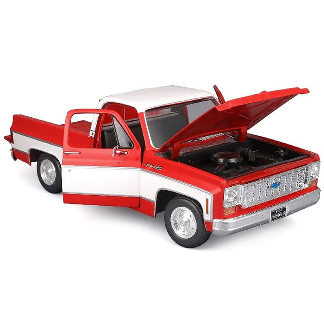 1974 Chevrolet C10 Cheyenne Super Pickup Truck Red and White "Special Edition" Series 1/18 Diecast Model Car by Maisto