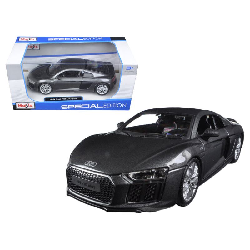 Audi R8 V10 Plus Gray Metallic "Special Edition" 1/24 Diecast Model Car by Maisto