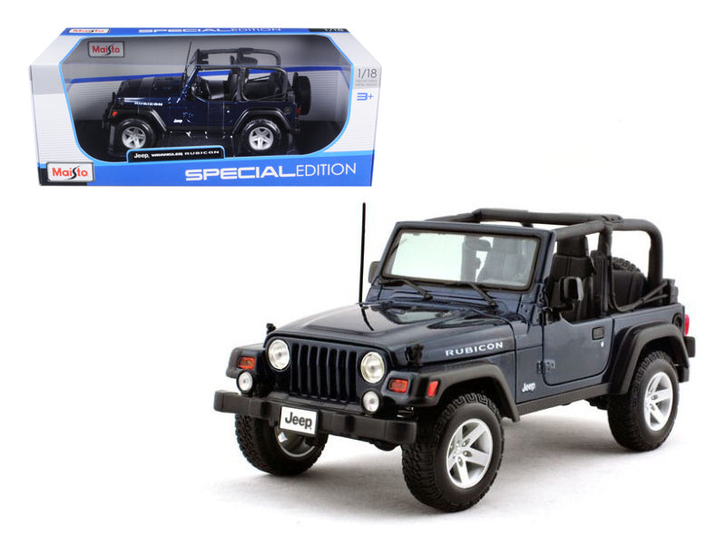 Jeep Wrangler Rubicon Deep Blue 1/18 Diecast Model Car by Maisto