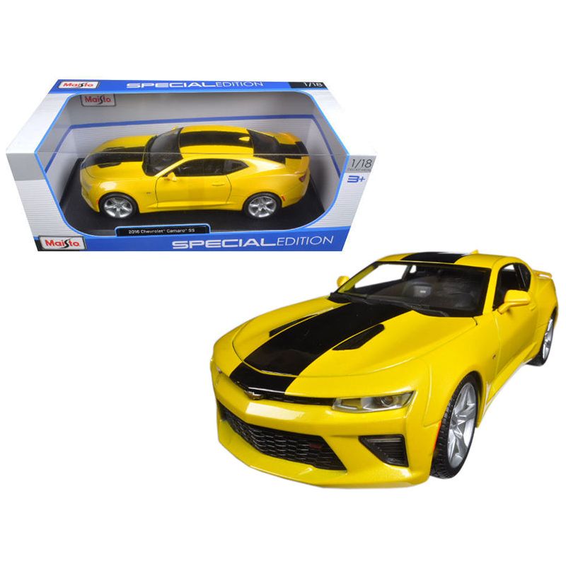 2016 Chevrolet Camaro SS Yellow 1/18 Diecast Model Car by Maisto