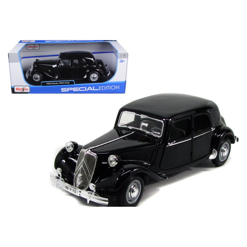 1952 Citroen 15CV 6CYL Black 1/18 Diecast Model Car by Maisto