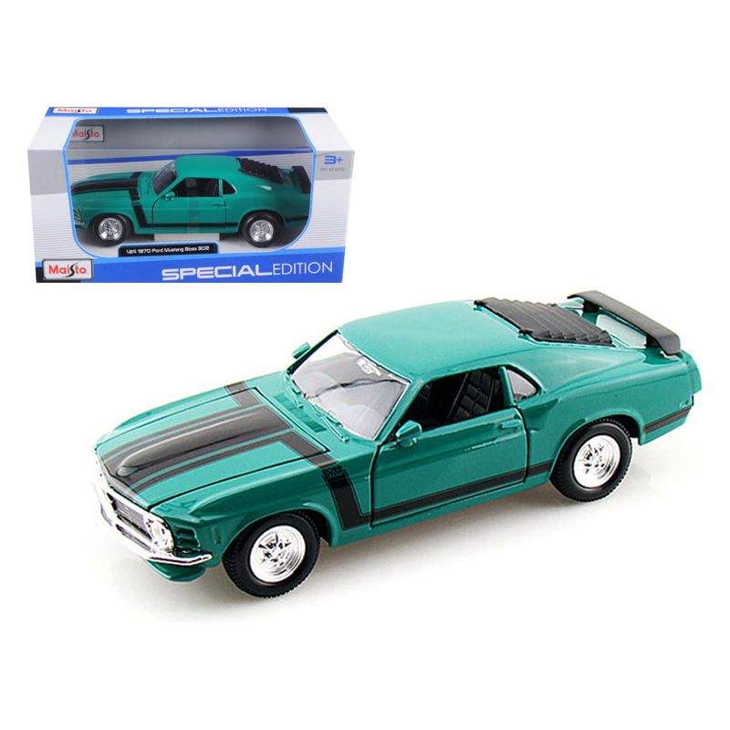 1970 Ford Mustang Boss 302 Green 1/24 Diecast Model Car by Maisto