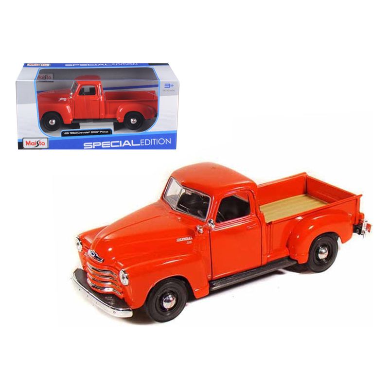 1950 Chevrolet 3100 Pickup Truck Omaha Orange 1/25 Diecast  Model Car by Maisto