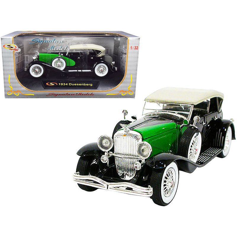 1934 Duesenberg Black and Green 1/32 Diecast Model Car by Signature Models