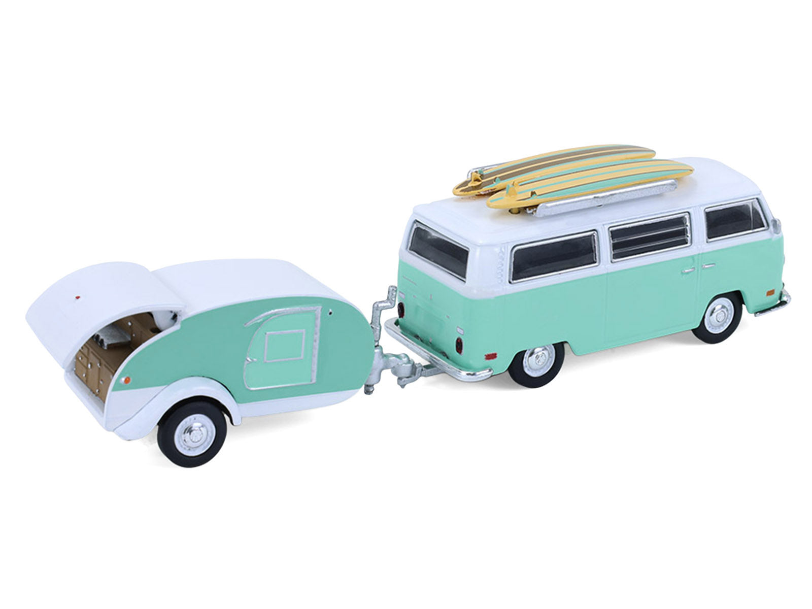 Teardrop trailer and VW bus with surfboards - 32330B-3__33965