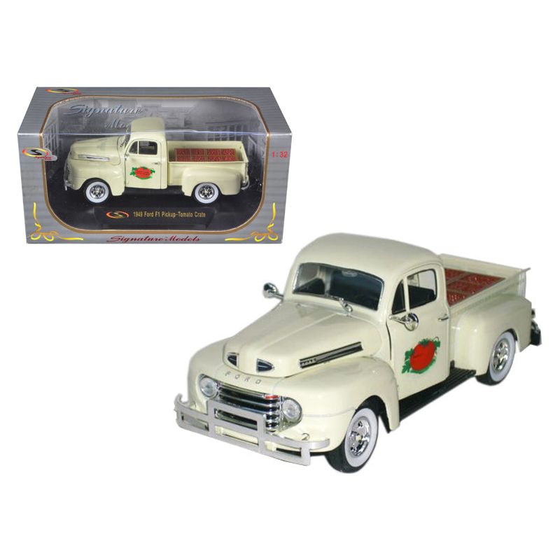 1949 Ford F-1 Delivery Pickup Truck Cream with Tomato Crates 1/32 Diecast Model Car by Signature Models