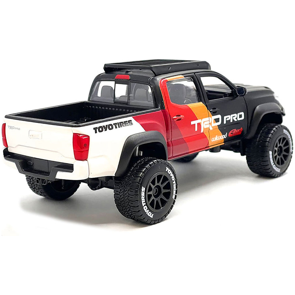 2023 Toyota Tacoma TRD PRO Off Road Pickup Truck Matt Black with Graphics and Roofrack "Maisto Design" Series 1/27 Diecast Model Car by Maisto