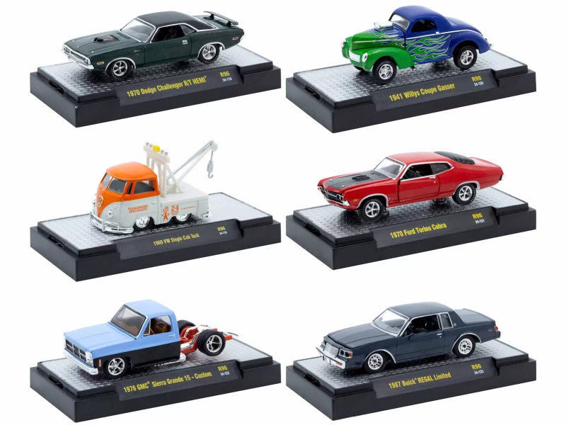 M2 "Auto-Thentics" 6 piece Set Release 96 IN DISPLAY CASES Limited Edition 1/64 Diecast Model Cars by M2 Machines