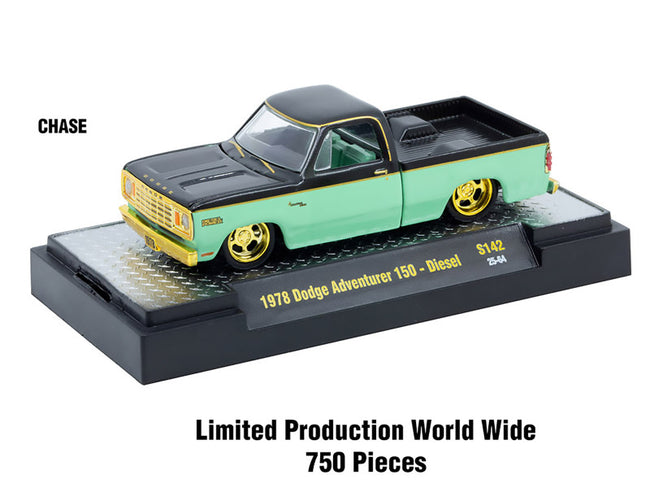 "Auto-Thentics" 6 piece Set Release S142 IN DISPLAY CASES Limited Edition 1/64 Diecast Model Cars by M2 Machines
