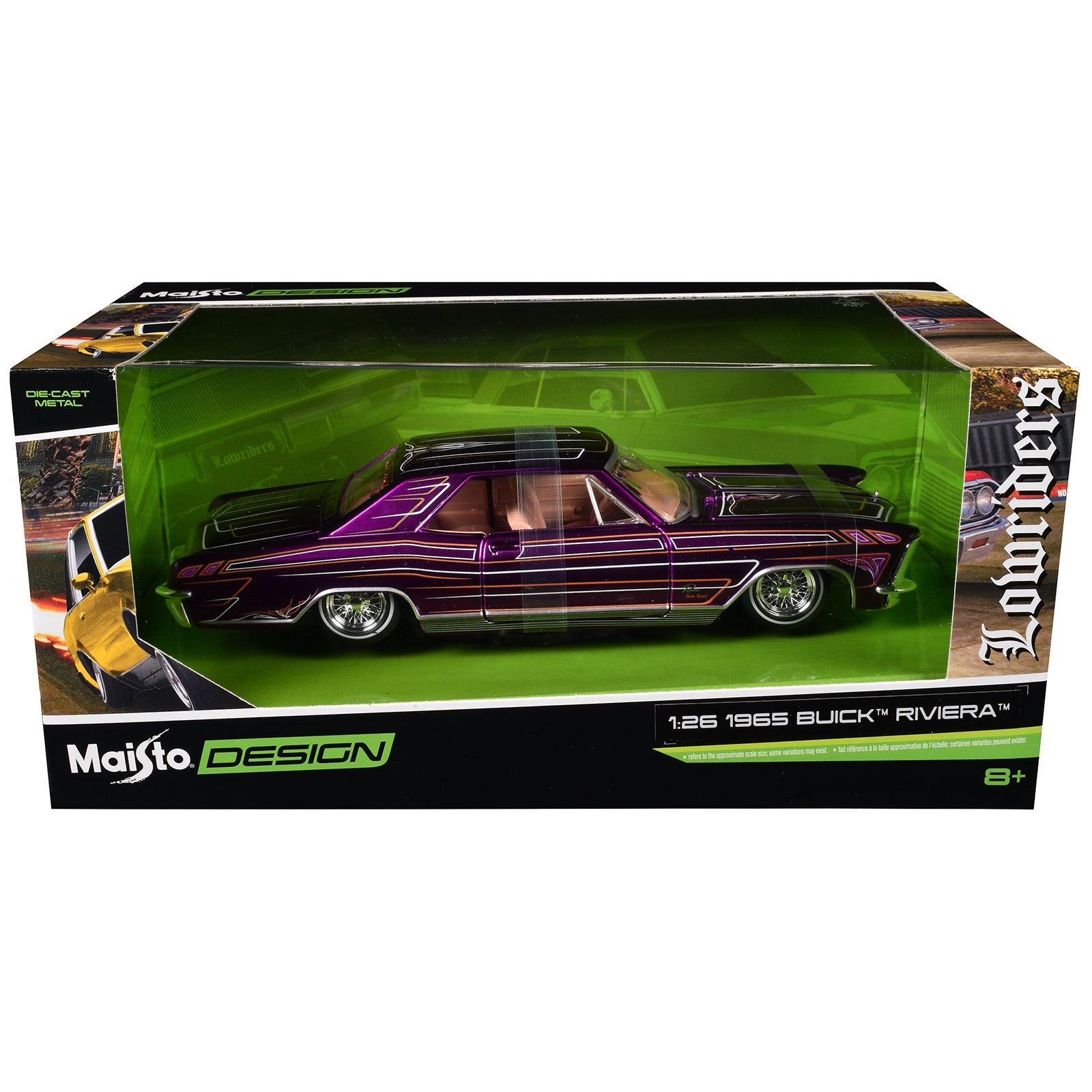 1965 Buick Riviera Lowrider Purple Metallic with Graphics 1/26