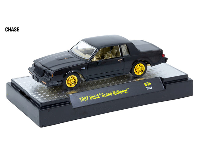 "Auto Meets" Set of 6 Cars IN DISPLAY CASES Release 95 Limited Edition 1/64 Diecast Model Cars by M2 Machines
