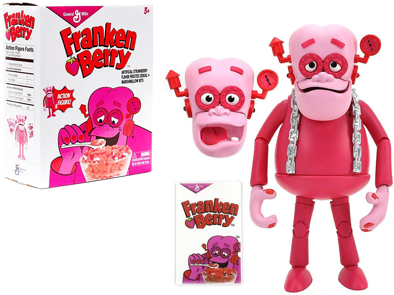 Franken Berry 6.25" Moveable Figurine with Alternate Head and Cereal Box "General Mills" 1/12 Scale by Jada