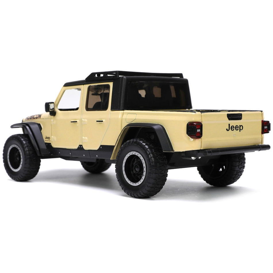 2020 Jeep Gladiator Rubicon Pickup Truck Cream with Roof Rack with Extra Wheels "Just Trucks" Series 1/24 Diecast Model Car by Jada