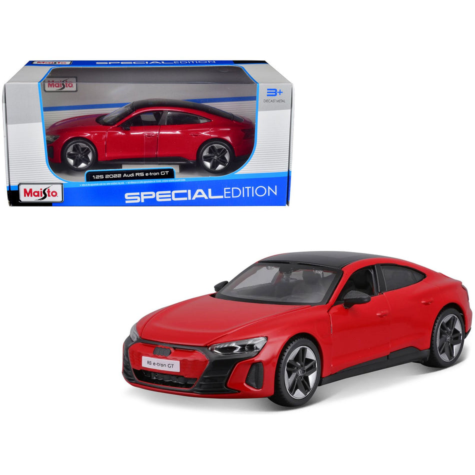 2022 Audi RS e-Tron GT Red with Black Top and Sunroof "Special Edition" Series 1/25 Diecast Model Car by Maisto