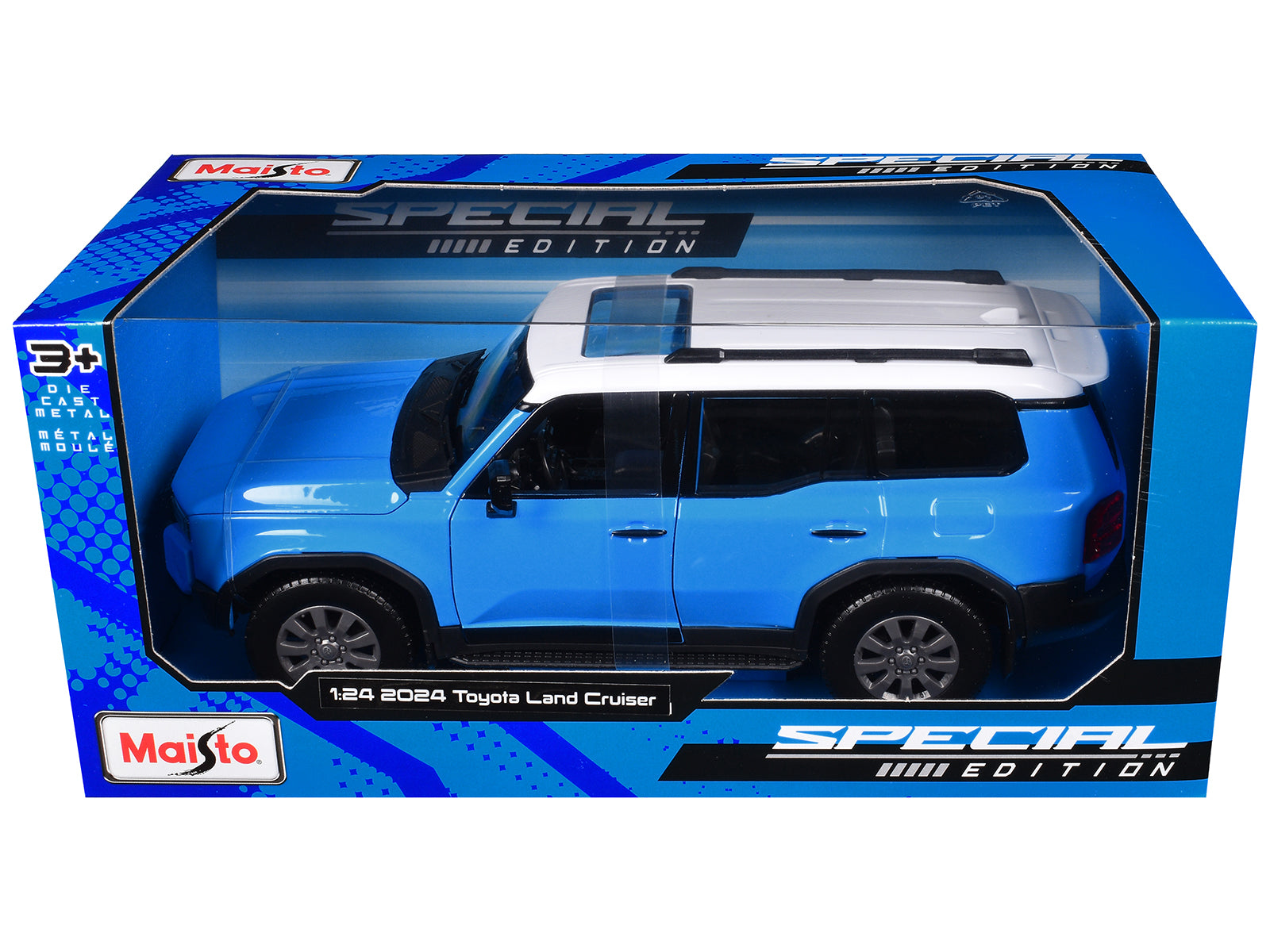 2024 Toyota Land Cruiser Blue with White Top "Special Edition" Series 1/24 Diecast Model Car by Maisto