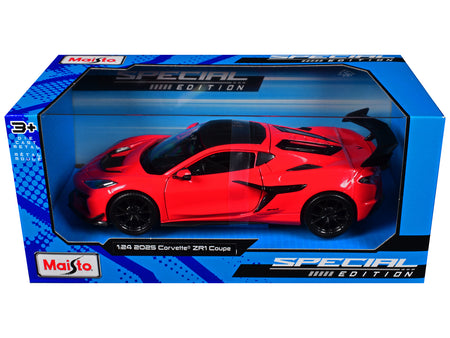 2025 Chevrolet Corvette ZR1 Coupe Red with Carbon Top "Special Edition" Series 1/24 Diecast Model Car by Maisto