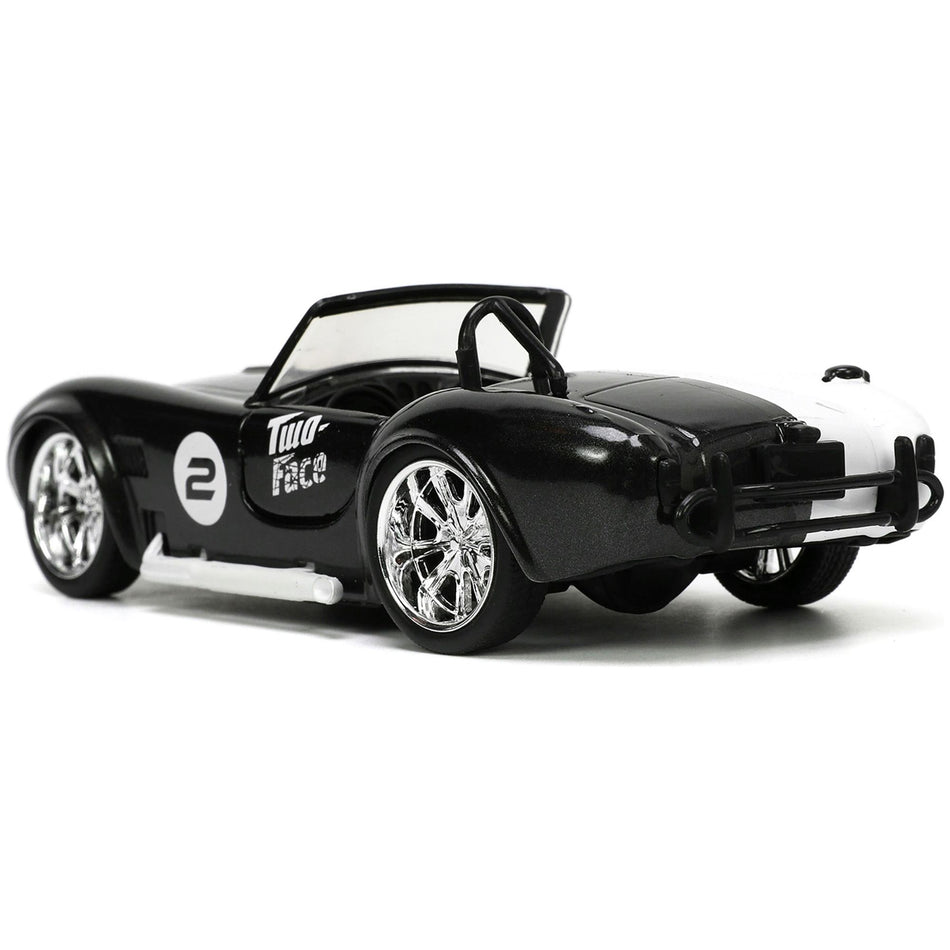 1965 Shelby Cobra 427 S/C #2 Black Metallic and White and Harvey Two-Face Diecast Figure "Batman" "Hollywood Rides" Series 1/32 Diecast Model Car by Jada