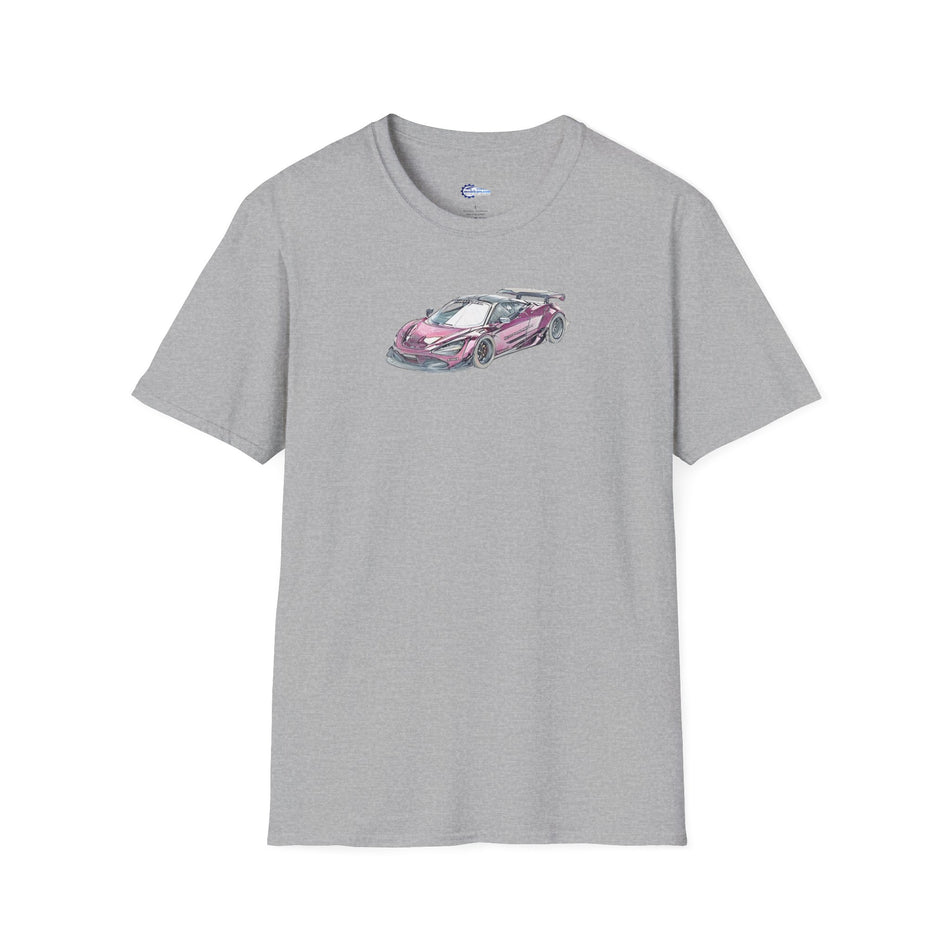 McLaren 720S LB-Works Purple Metallic Sketch Art T-Shirt, Unisex Tee, Car