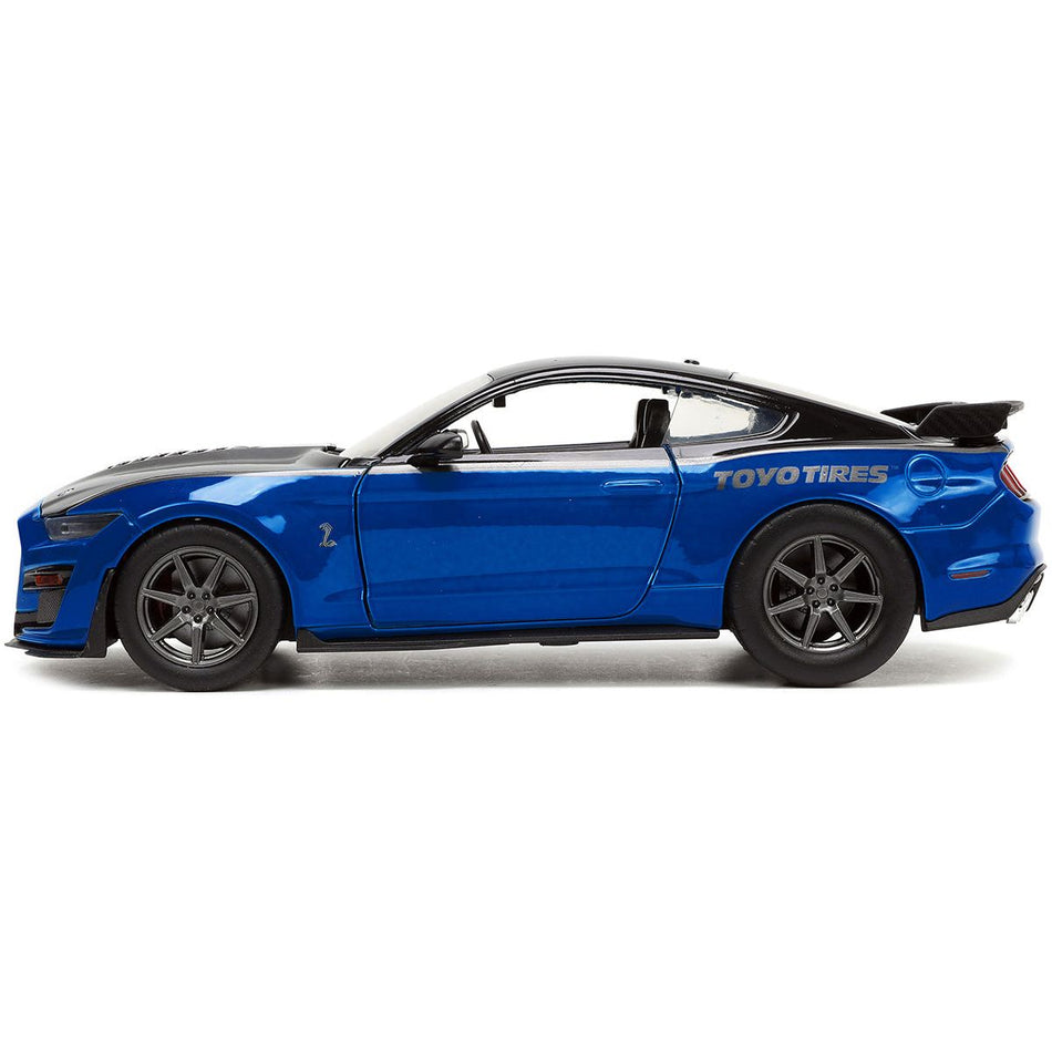 2020 Ford Mustang Shelby GT500 Blue and Black "Toyo Tires" "Bigtime Muscle" Series 1/24 Diecast Model Car by Jada