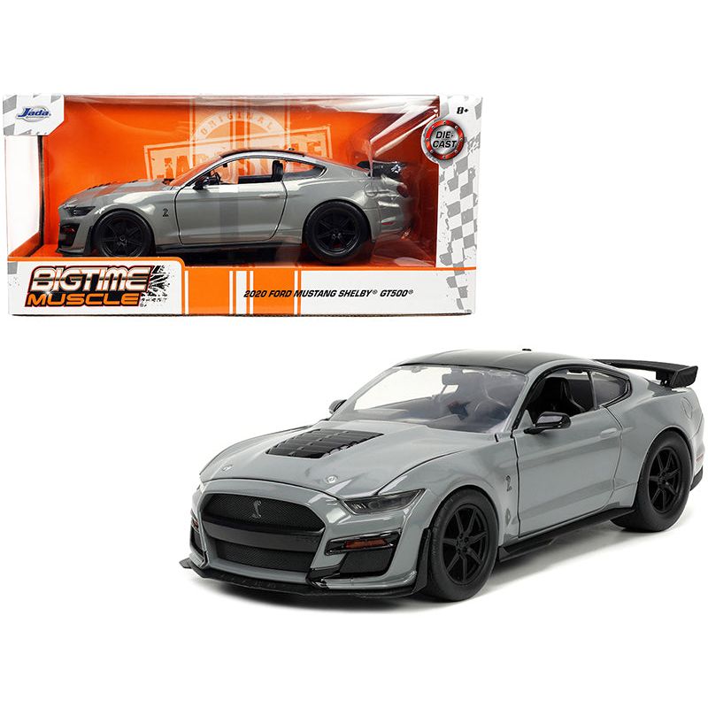 2020 Ford Mustang Shelby GT500 Gray with Black Top "Bigtime Muscle" Series 1/24 Diecast Model Car by Jada