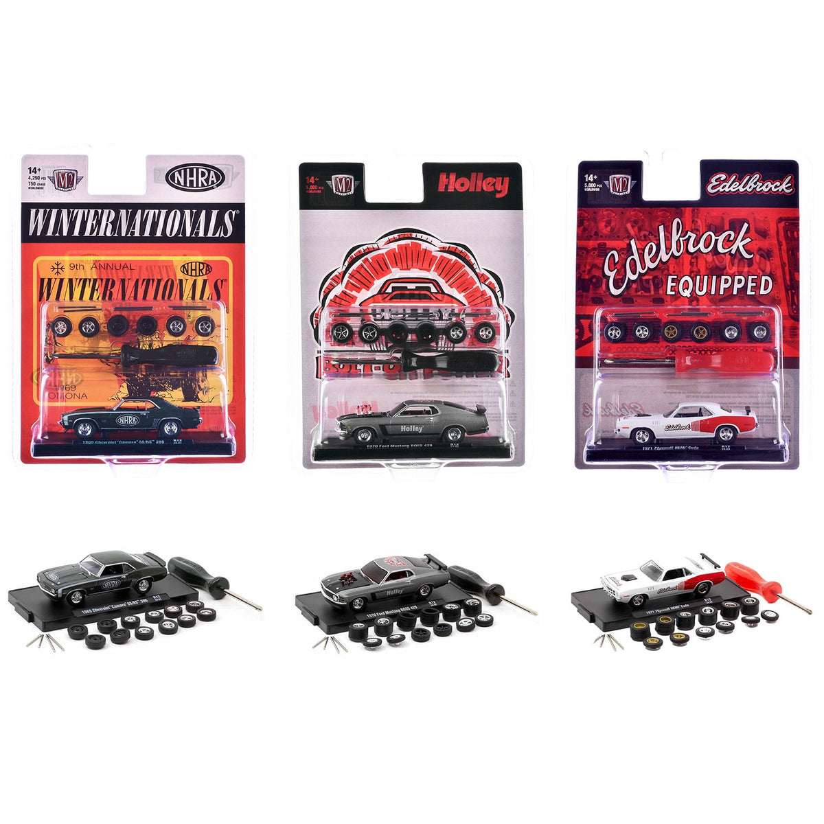 "Auto Wheels" 3 piece Car Set Release 12 Limited Edition to 5000 pieces Worldwide 1/64 Diecast Model Cars by M2 Machines
