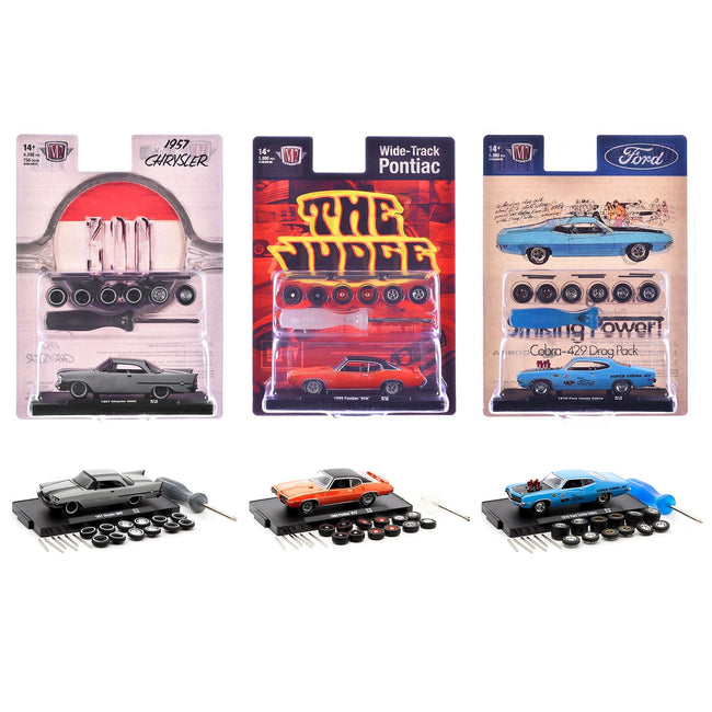 "Auto Wheels" 3 piece Car Set Release 13 Limited Edition to 5000 pieces Worldwide 1/64 Diecast Model Cars by M2 Machines