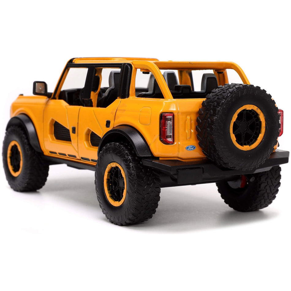 2021 Ford Bronco Orange Metallic with Extra Wheels "Just Trucks" Series 1/24 Diecast Model Car by Jada