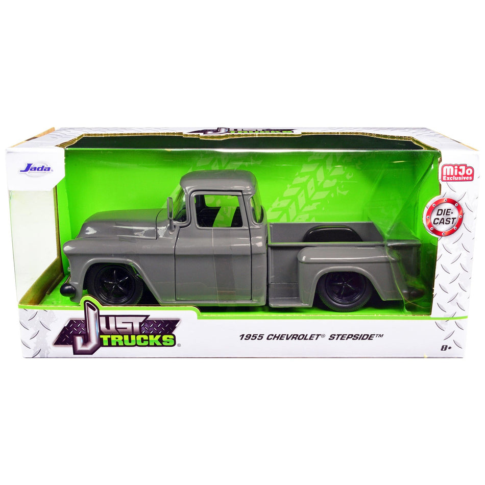 1955 Chevrolet Stepside Pickup Truck Gray "Just Trucks" Series 1/24 Diecast Model Car by Jada