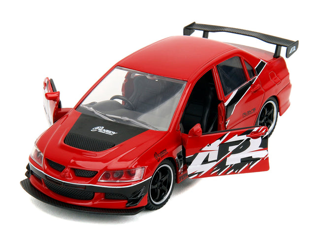 Mitsubishi Lancer Evolution IX Red with Graphics "The Fast and the Furious: Tokyo Drift" (2006) Movie "Fast & Furious" Series 1/32 Diecast Model Car by Jada