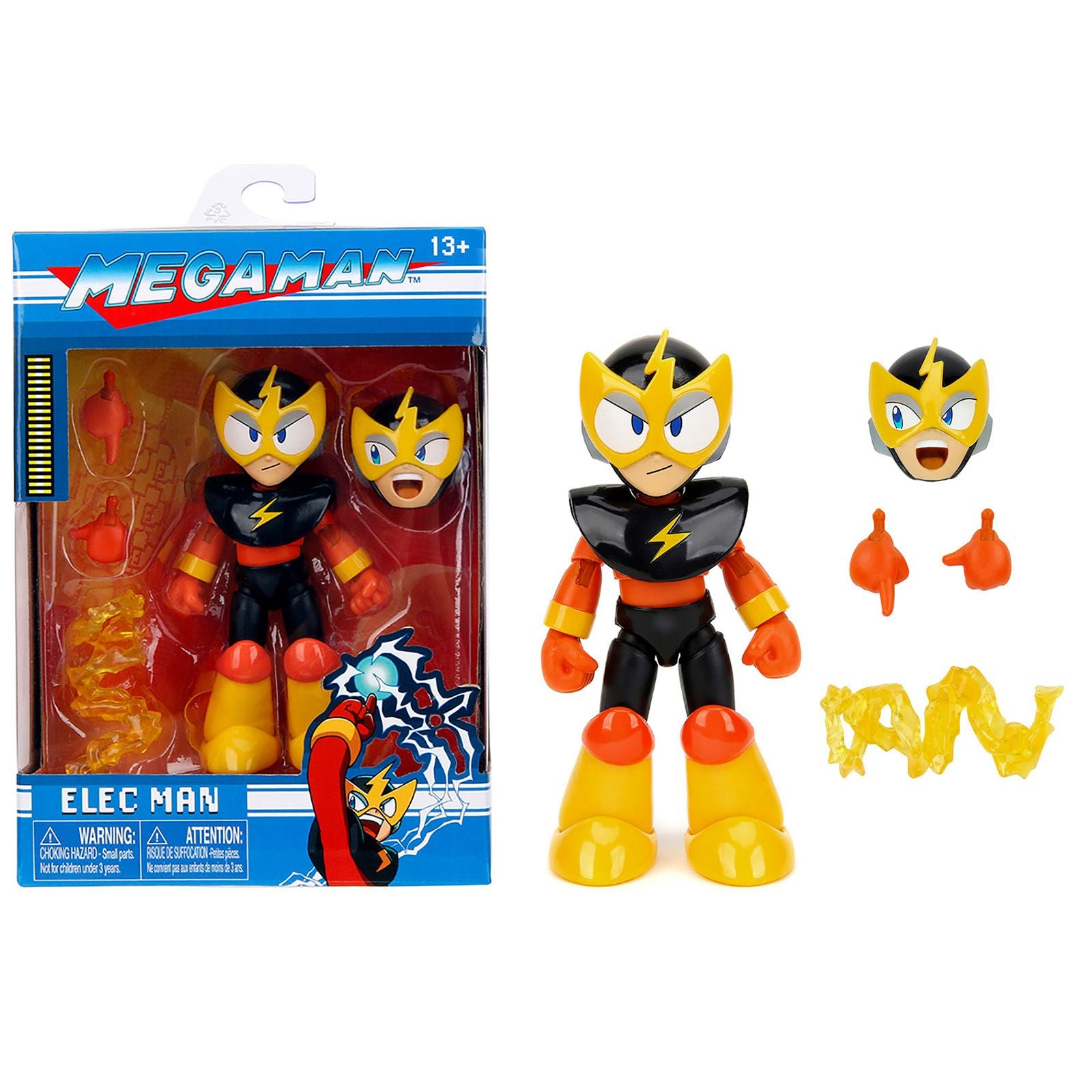 Elec Man 4.5" Moveable Figure with Accessories and Alternate Head and Hands "Mega Man" (1987) Video Game Model by Jada