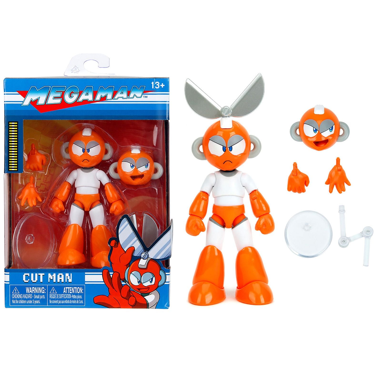 Cut Man 4.5" Moveable Figure with Accessories and Alternate Head and Hands "Mega Man" (1987) Video Game Model by Jada