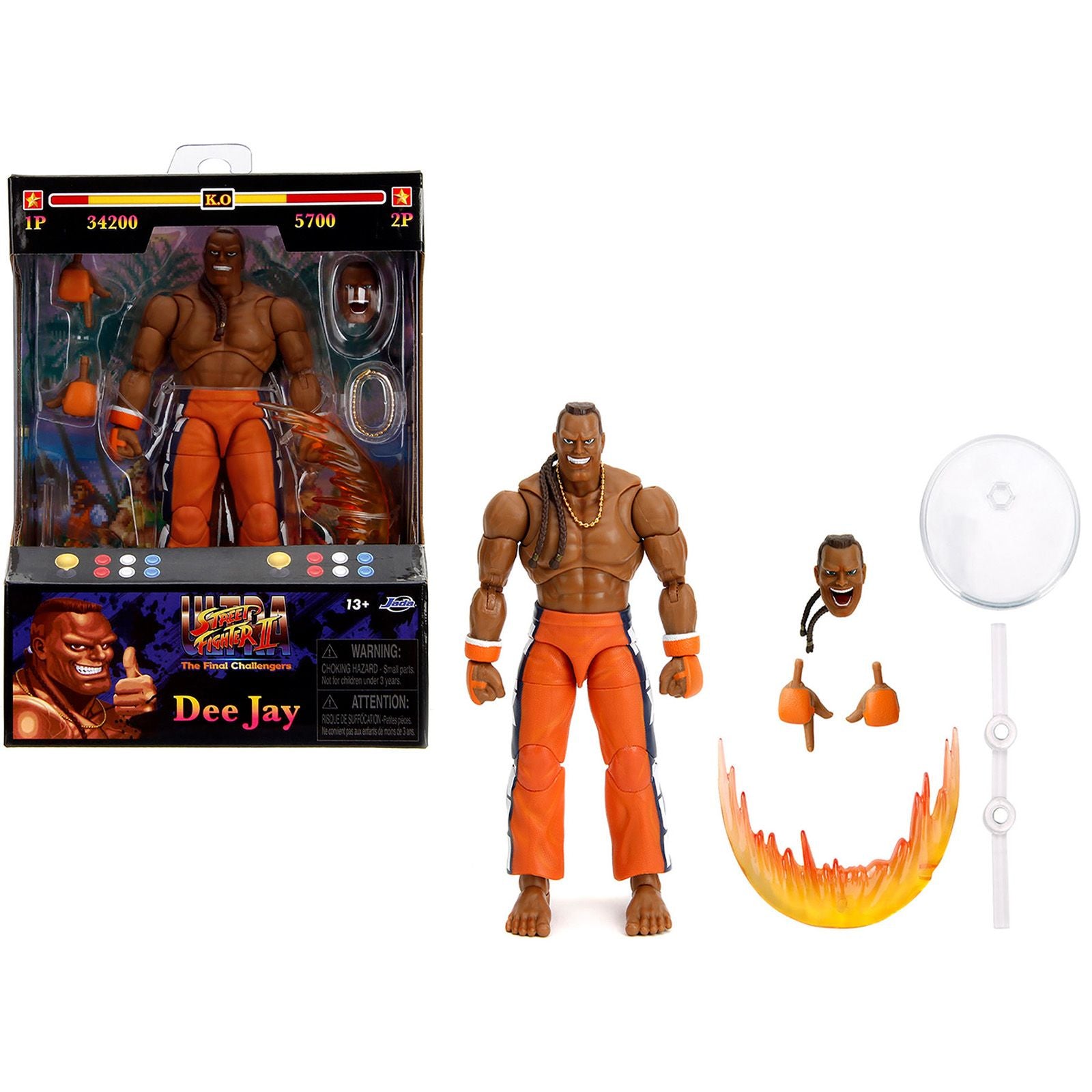 Dee Jay 6" Moveable Figure with Accessories and Alternate Head and Hands "Ultra Street Fighter II: The Final Challengers" (2017) Video Game Model by Jada