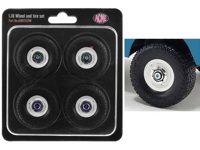 "35 Inch Offroad" Wheel and Tire Set of 4 pieces from 1967 Chevrolet K-10 Pickup Truck for 1/18 Scale Models by ACME-Acme-ModelCars.com