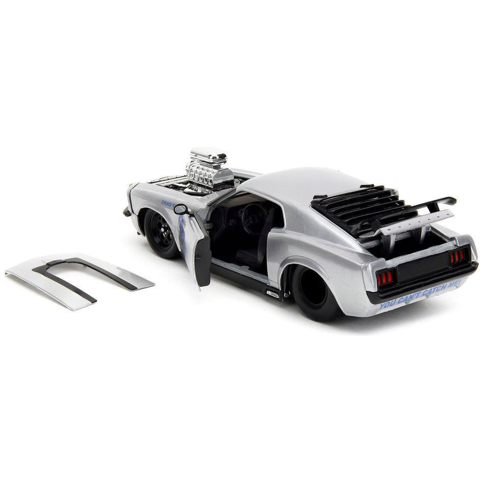 1970 Ford Mustang Boss 429 Silver Metallic "Highway Drag - Drag Trooper" "Bigtime Muscle" Series 1/24 Diecast Model Car by Jada