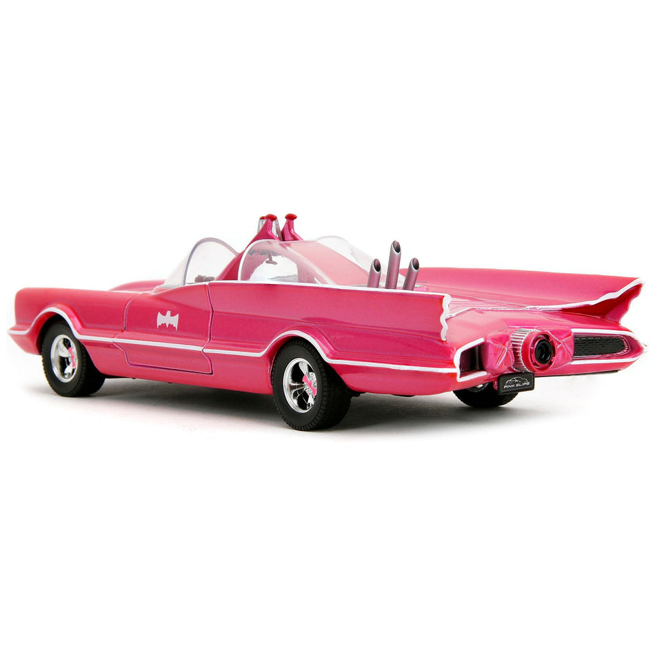 1966 Classic Batmobile Pink Metallic with White Interior Based on Model from "Batman" (1966-1968) TV Series "Pink Slips" Series 1/24 Diecast Model Car by Jada