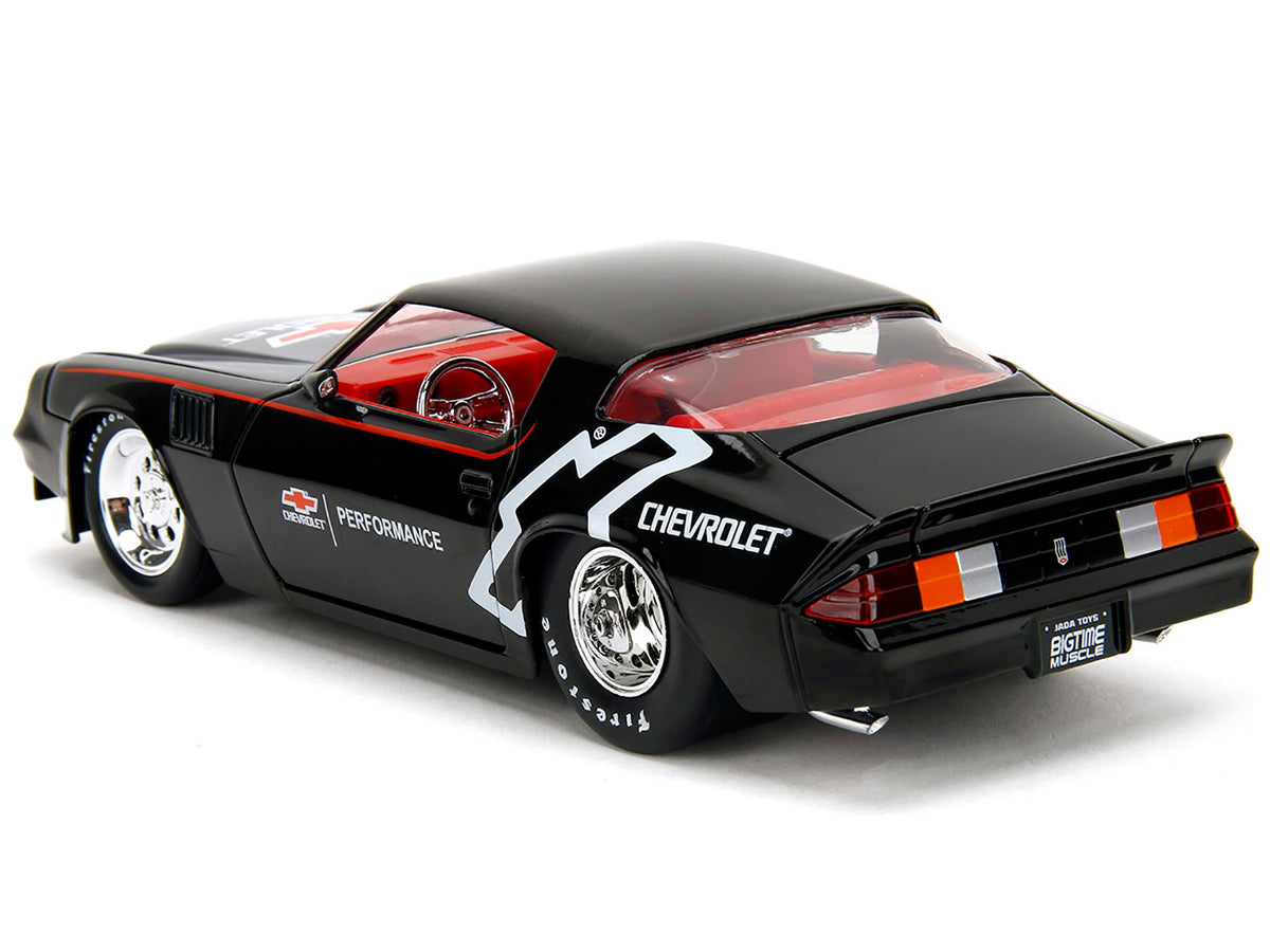 1979 Chevrolet Camaro Z28 "Chevrolet Performance" Black with Carbon Hood and Red Interior "Bigtime Muscle" Series 1/24 Diecast Model Car by Jada