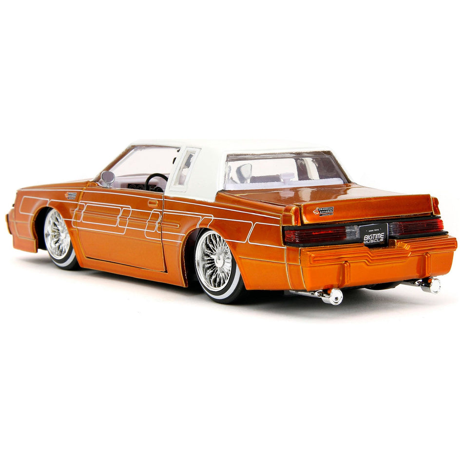 1987 Buick Grand National Orange Metallic with White Top and Interior "Bigtime Muscle" Series 1/24 Diecast Model Car by Jada