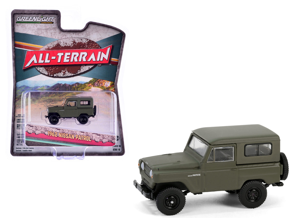 1962 Nissan Patrol Matt Olive Green "All Terrain" Series 16 1/64 Diecast Model Car by Greenlight