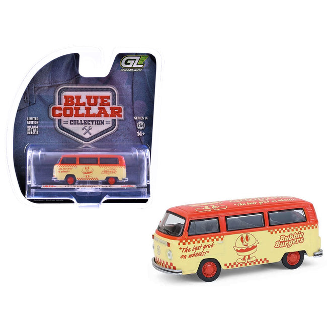 1975 Volkswagen Type 2 Van "Bubbie Burgers Food Truck" Orange and Cream "Blue Collar Collection" Series 14 1/64 Diecast Model Car by Greenlight