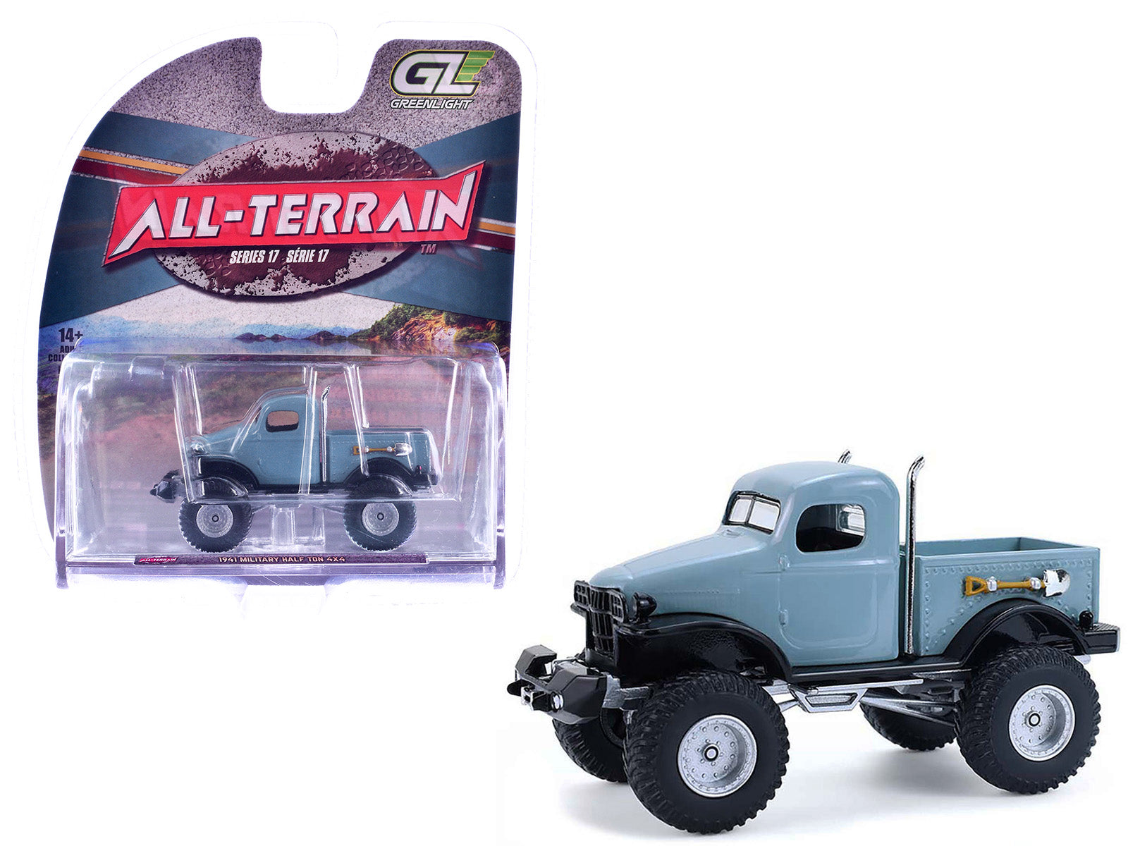 1941 Military Half Ton 4x4 Truck Slate Blue "All Terrain" Series 17 1/64 Diecast Model Car by Greenlight