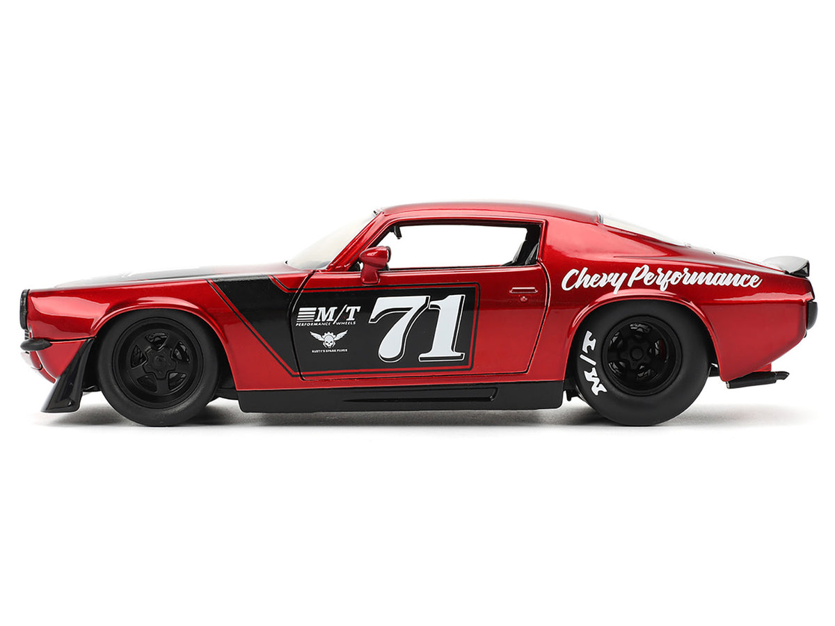 1971 Chevrolet Camaro #71 Red Metallic with Black Stripes "Bigtime Muscle" Series 1/24 Diecast Model Car by Jada