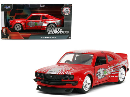 1974 Mazda RX-3 Red with Graphics "Fast & Furious" Series 1/32 Diecast Model Car by Jada