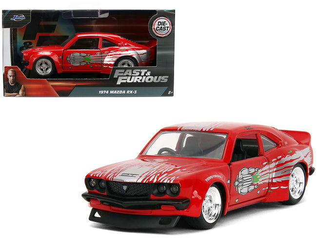 1974 Mazda RX-3 Red with Graphics "Fast & Furious" Series 1/32 Diecast Model Car by Jada