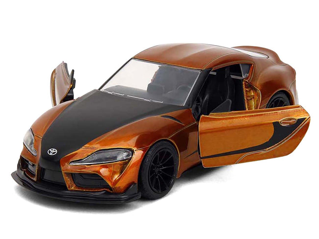 2020 Toyota Supra Orange Metallic with Black Stripes "F9" (2021) Movie "Fast & Furious" Series 1/32 Diecast Model Car by Jada