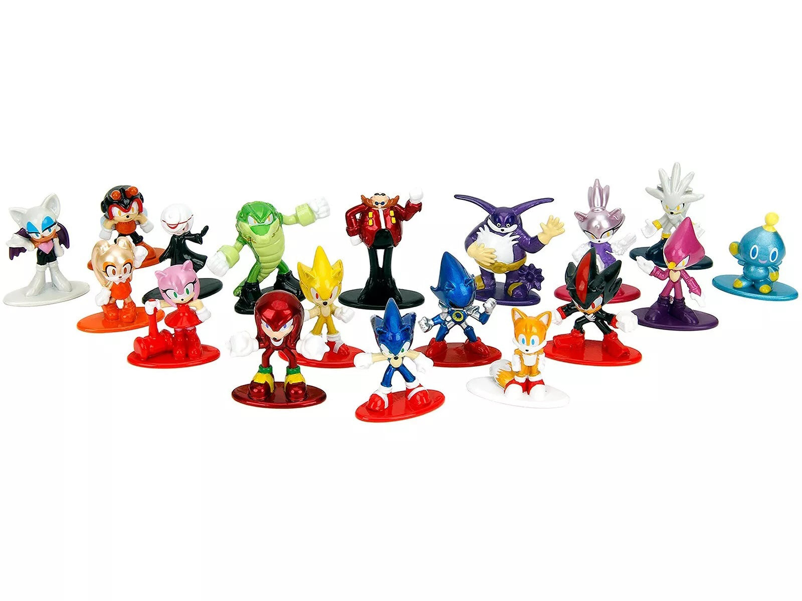 "Sonic The Hedgehog" Set of 18 Diecast Figures "Nano Metalfigs" Series by Jada