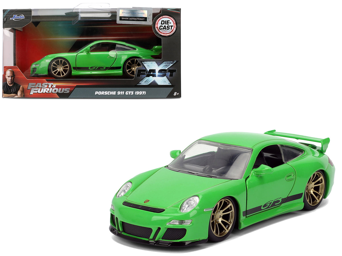 Porsche 911 GT3 (997) Green with Black Accents "Fast X" (2023) Movie "Fast & Furious" Series 1/32 Diecast Model Car by Jada