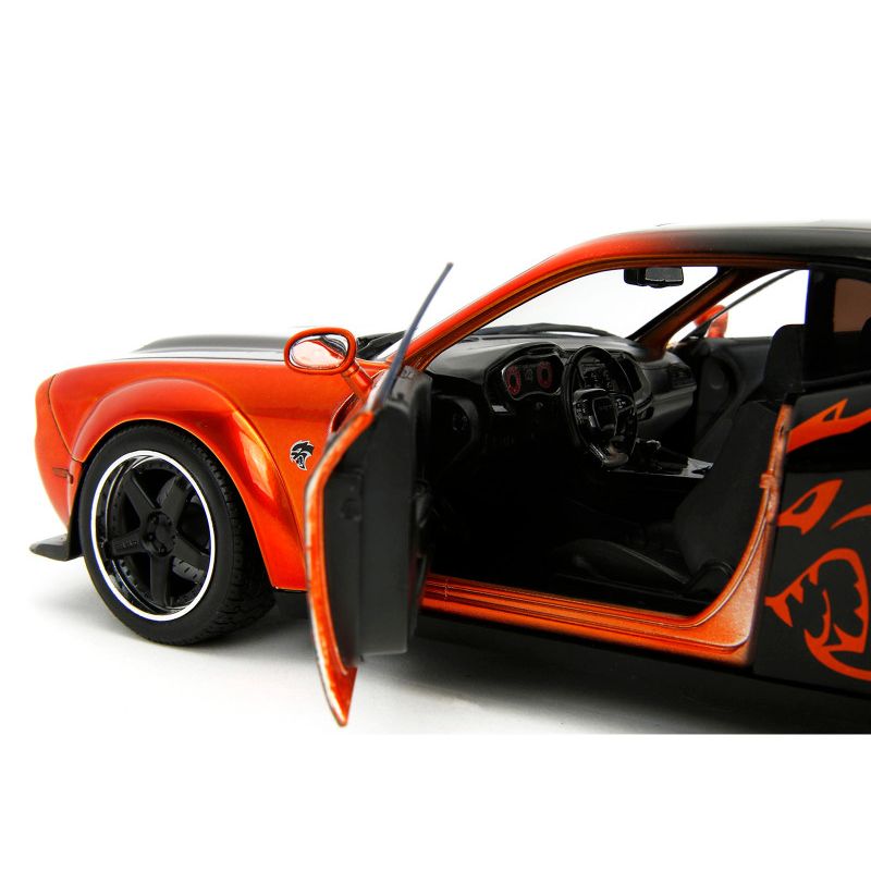 Dodge Challenger SRT Hellcat Orange Metallic and Black 1/18 Diecast
